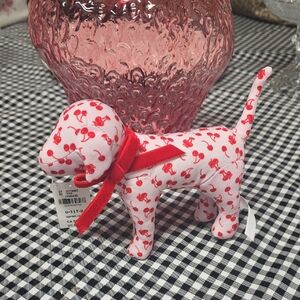 Victoria's Secret Pink Dog Plush with Red Cherry Print
